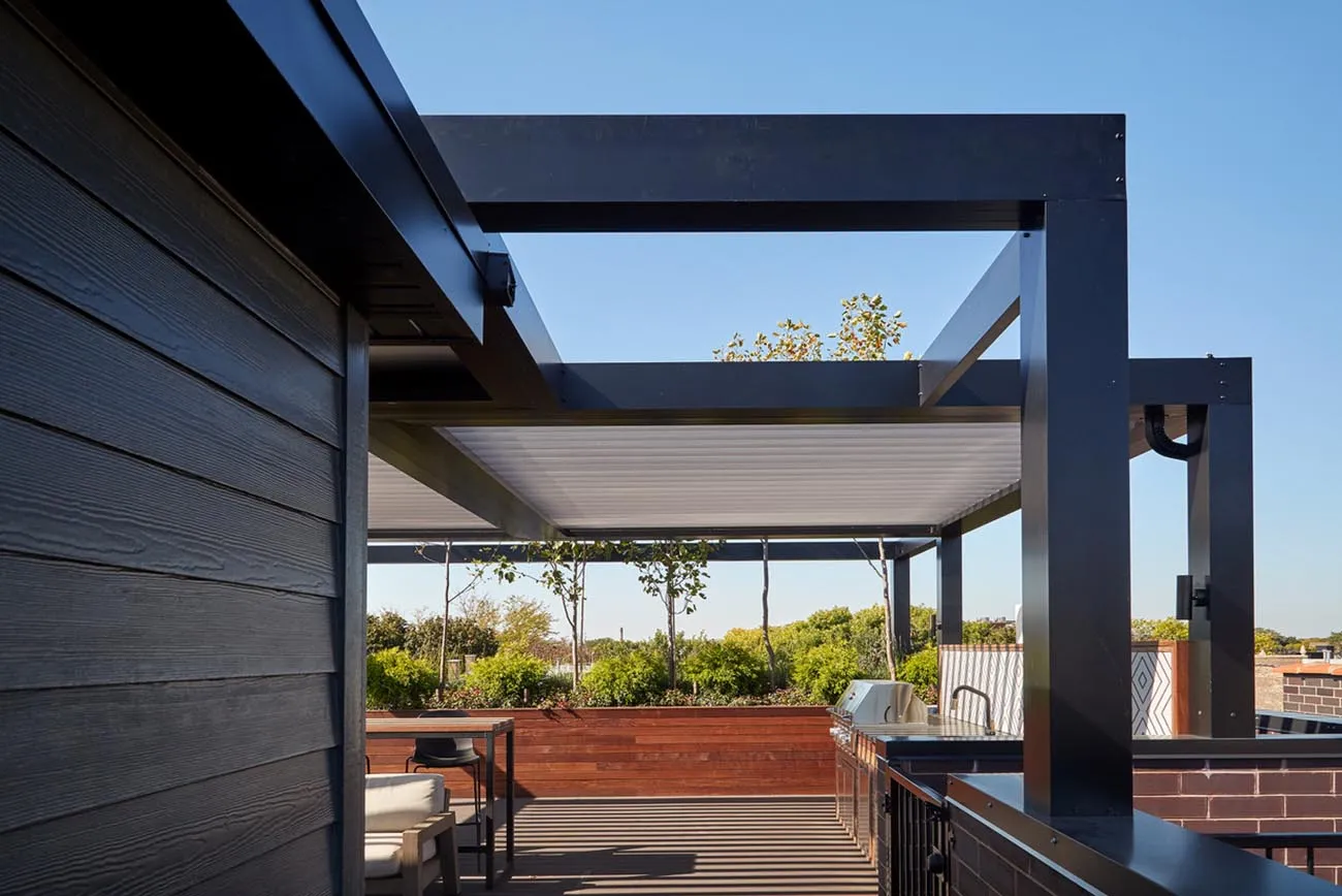 Inviting outdoor space design with privacy screening