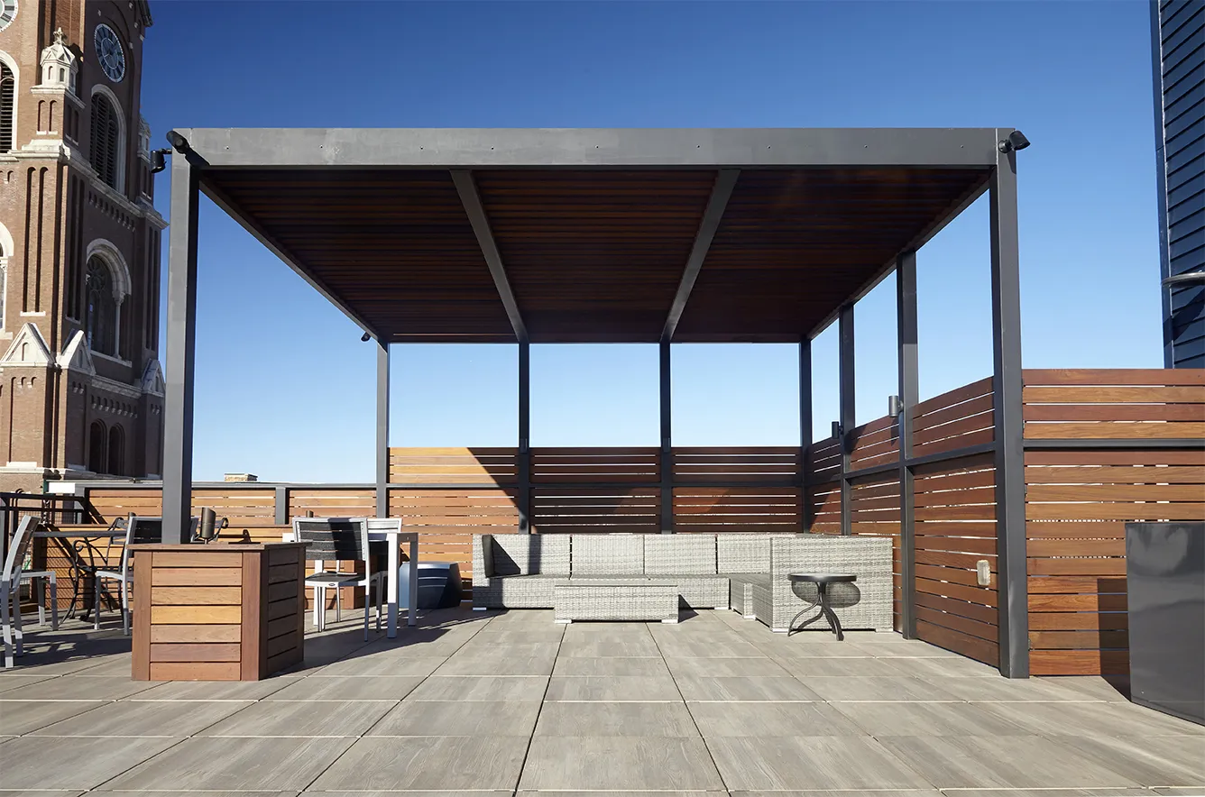 Steel shade structure example 17