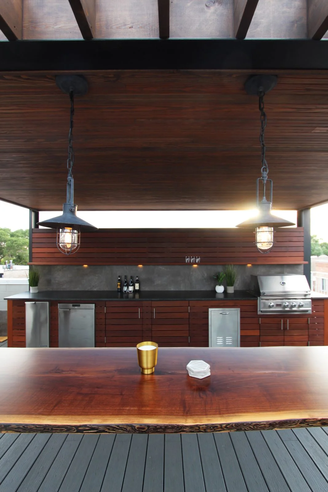 Industrial style pergola