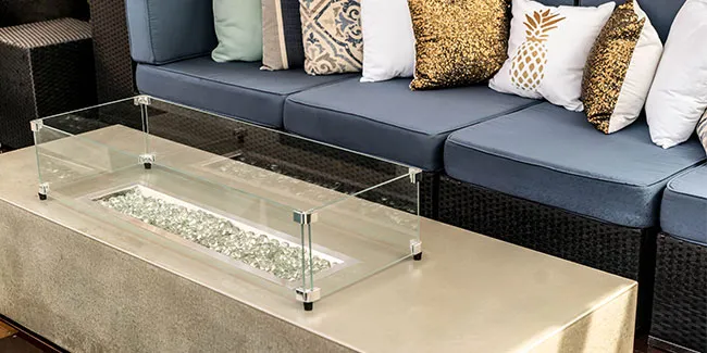 Custom fire pit with outdoor furniture